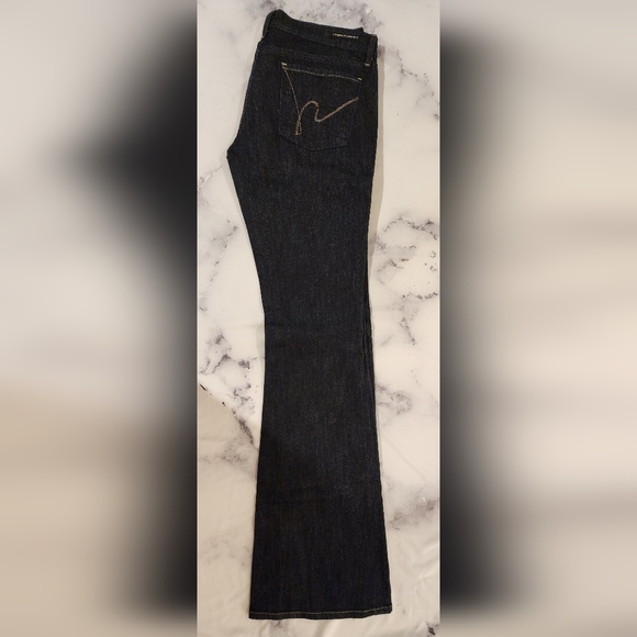 Vintage COH Ingrid Stretch Low Waist Flare Jean Stay Gold Dark Wash Denim Sz 28 - Picture 3 of 16